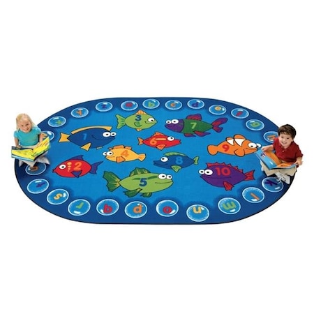 Carpets For Kids Carpets For Kids 6803 Fishing for Literacy 3.83 ft. x 5.42 ft. Oval Carpet 6803